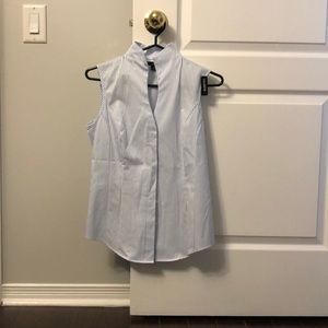 Brooks Brothers striped sleeveless blouse.
